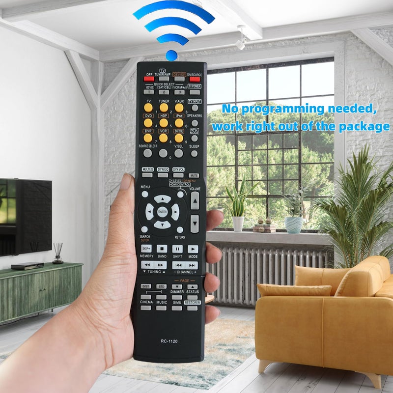 Kassionel جهاز تحكم عن بعد مستبدل RC-1120 RC1120 مناسب لجهاز استقبال Denon AV AVR-590 AVR-591 AVR390 DHT590BA AVR-1610 AVR-391 - Image 2